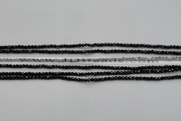 CBS520 15.5 inches 2mm faceted round A grade black spinel beads