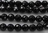 CBS522 15.5 inches 6mm faceted round A grade black spinel beads