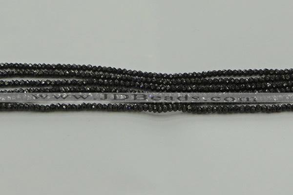 CBS531 15.5 inches 1.5*2.5mm faceted rondelle black spinel beads