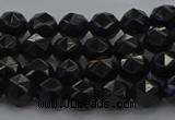 CBS536 15.5 inches 6mm faceted round black spinel beads