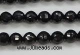 CBS556 15.5 inches 6mm faceted round AA grade black spinel beads