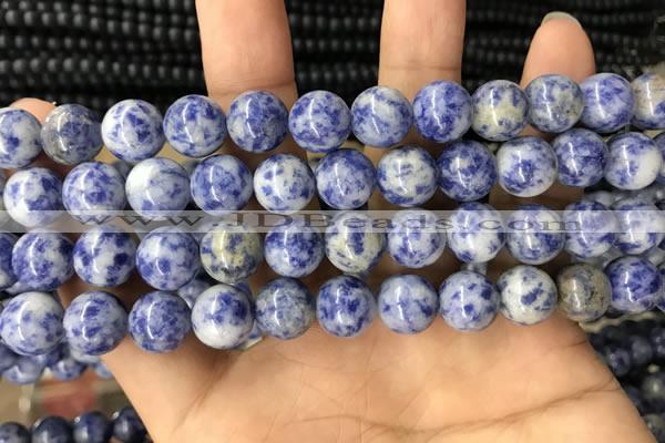 CBS605 15.5 inches 14mm round blue spot stone beads wholesale