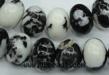 CBW115 15.5 inches 12*16mm rondelle black & white jasper beads