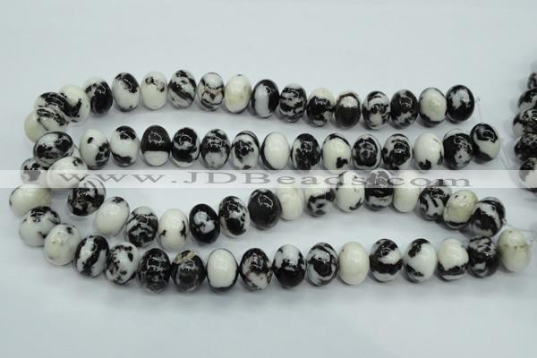 CBW115 15.5 inches 12*16mm rondelle black & white jasper beads