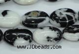 CBW125 15.5 inches 13*18mm oval black & white jasper beads