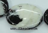 CBW129 15.5 inches 30*40mm oval black & white jasper beads