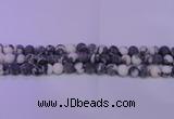 CBW155 15.5 inches 14mm round matte black & white jasper beads