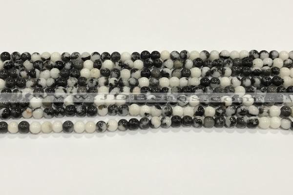 CBW170 15.5 inches 4mm round black & white jasper gemstone beads wholesale