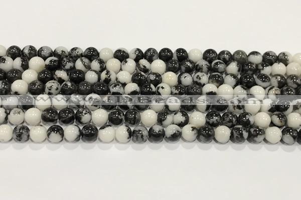 CBW171 15.5 inches 6mm round black & white jasper gemstone beads wholesale