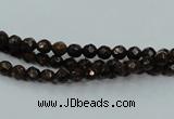 CBZ102 15.5 inches 4mm faceted round bronzite gemstone beads