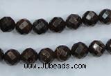 CBZ103 15.5 inches 6mm faceted round bronzite gemstone beads