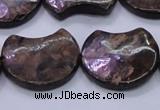 CBZ112 15.5 inches 20*24mm curved moon bronzite gemstone beads