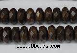 CBZ404 15.5 inches 6*12mm faceted rondelle bronzite gemstone beads