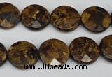 CBZ431 15.5 inches 15mm faceted coin bronzite gemstone beads