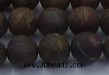 CBZ605 15.5 inches 12mm round matte bronzite beads wholesale