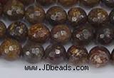 CBZ612 15.5 inches 8mm faceted round bronzite gemstone beads