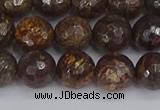 CBZ613 15.5 inches 10mm faceted round bronzite gemstone beads