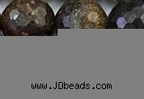 CBZ642 15 inches 10mm faceted round bronzite gemstone beads