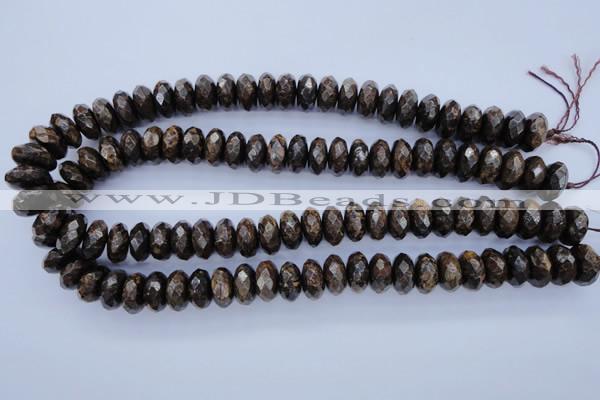 CBZ66 15.5 inches 7*14mm faceted rondelle bronzite gemstone beads