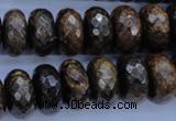 CBZ67 15.5 inches 8*16mm faceted rondelle bronzite gemstone beads