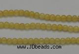 CCA02 15.5 inches 4mm round yellow calcite gemstone beads wholesale