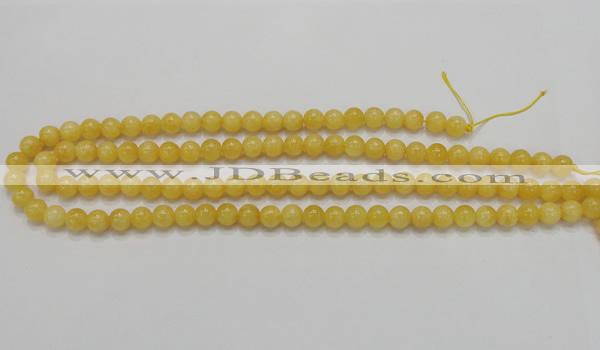 CCA04 15.5 inches 8mm round yellow calcite gemstone beads wholesale