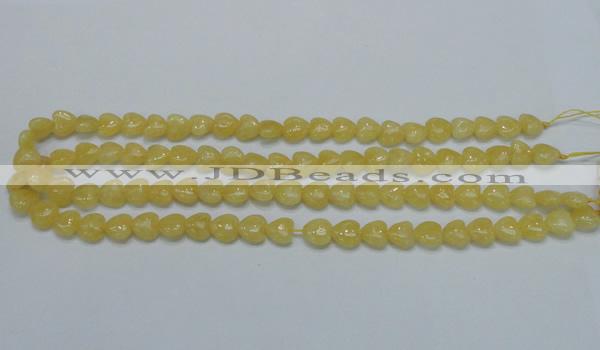 CCA11 15.5 inches 10*10mm heart yellow calcite gemstone beads