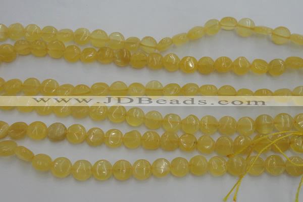 CCA28 15.5 inches 8mm flat round calcite gemstone beads wholesale