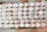 CCA379 15.5 inches 8*10mm rice white calcite gemstone beads