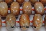 CCA460 15.5 inches 10*16mm rondelle orange calcite gemstone beads