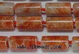 CCA465 15.5 inches 8*16mm tube orange calcite gemstone beads