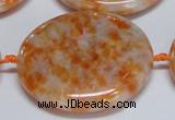 CCA480 15.5 inches 40mm flat round orange calcite gemstone beads