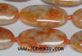 CCA485 15.5 inches 15*30mm oval orange calcite gemstone beads