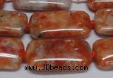 CCA500 15.5 inches 15*30mm rectangle orange calcite gemstone beads