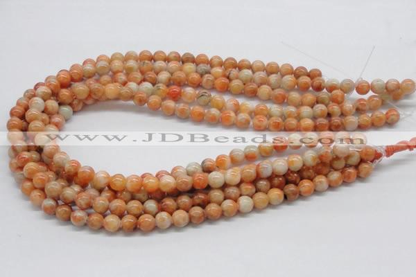 CCA51 15.5 inches 8mm round orange calcite gemstone beads wholesale