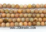 CCA553 15.5 inches 10mm round peach calcite gemstone beads