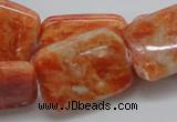 CCA60 15.5 inches 22*30mm rectangle orange calcite gemstone beads