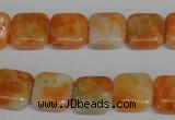 CCA72 15.5 inches 12*12mm square orange calcite gemstone beads