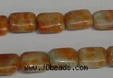 CCA75 15.5 inches 10*14mm rectangle orange calcite gemstone beads