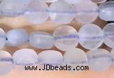 CCB1032 15 inches 4mm faceted coin aquamarine beads