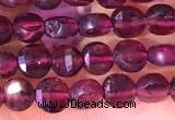 CCB1046 15 inches 4mm faceted coin red garnet beads