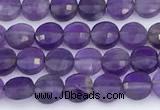 CCB1145 15 inches 4mm faceted coin amethyst beads