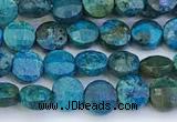 CCB1154 15 inches 4mm faceted coin turquoise beads