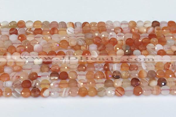 CCB1163 15 inches 4mm faceted coin agate beads