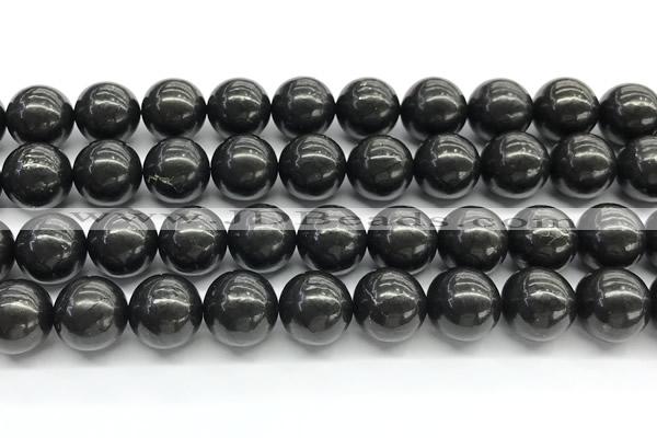 CCB1180 15 inches 14mm round shungite gemstone beads