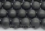 CCB1186 15 inches 6mm round matte shungite gemstone beads