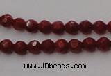 CCB120 15.5 inches 3mm faceted round red coral beads wholesale