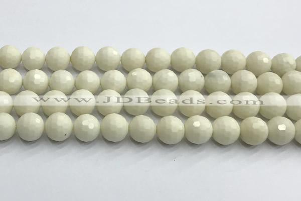 CCB1213 15 inches 12mm faceted round ivory jasper beads