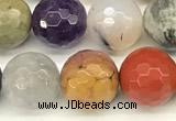 CCB1232 15 inches 10mm faceted round mixed gemstone beads