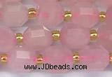 CCB1243 15 inches 7*8mm faceted rose quartz beads